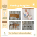 sewing supplies for the take it to church tote bag, leather, canvas and zippers