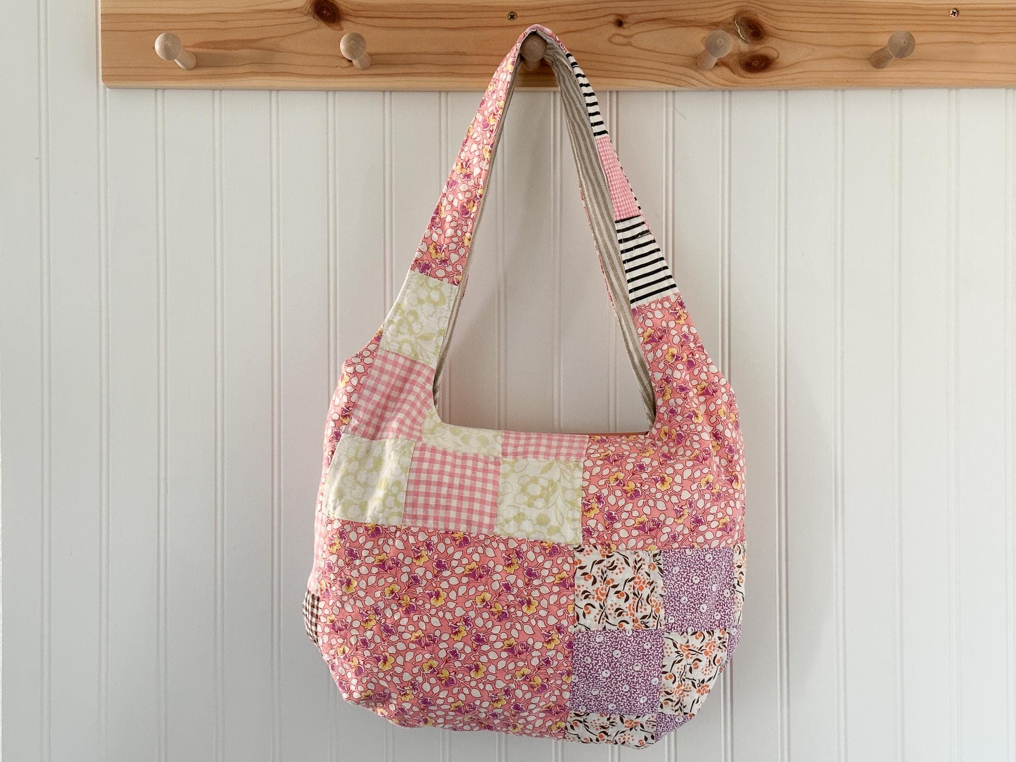 Pink Vintage Quilt "Gathered Grace Bag"