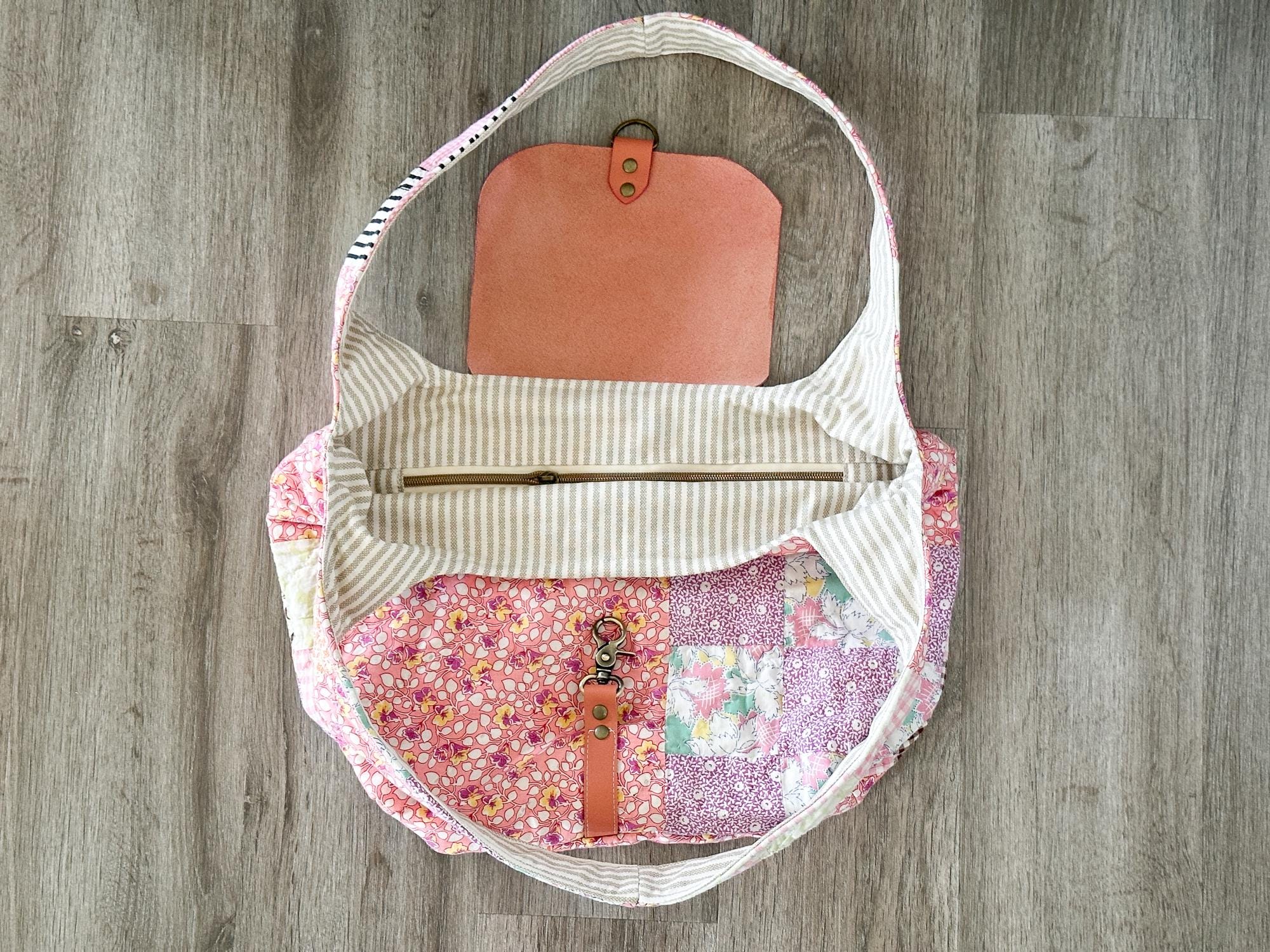 Pink Vintage Quilt "Gathered Grace Bag"