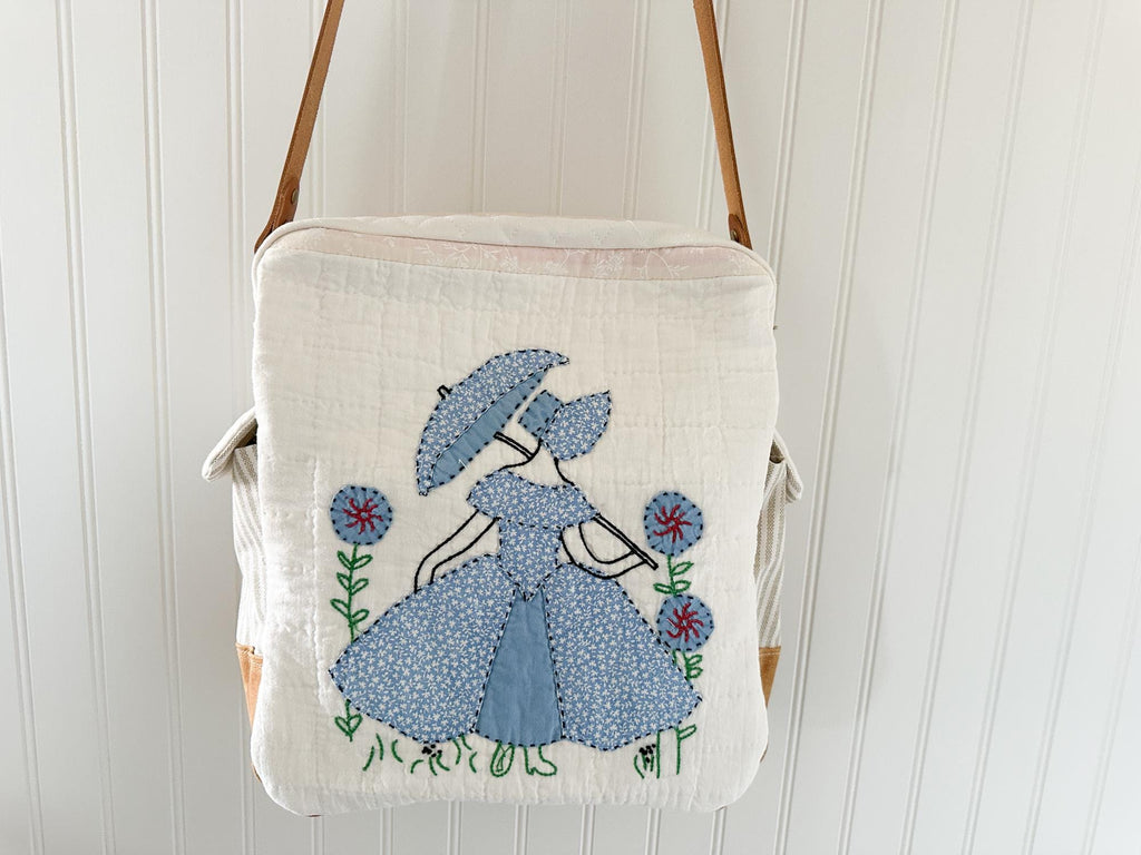 Vintage Ladies with Umbrellas Quilt "Sunday School Teacher's Bag" with front zip Pocket