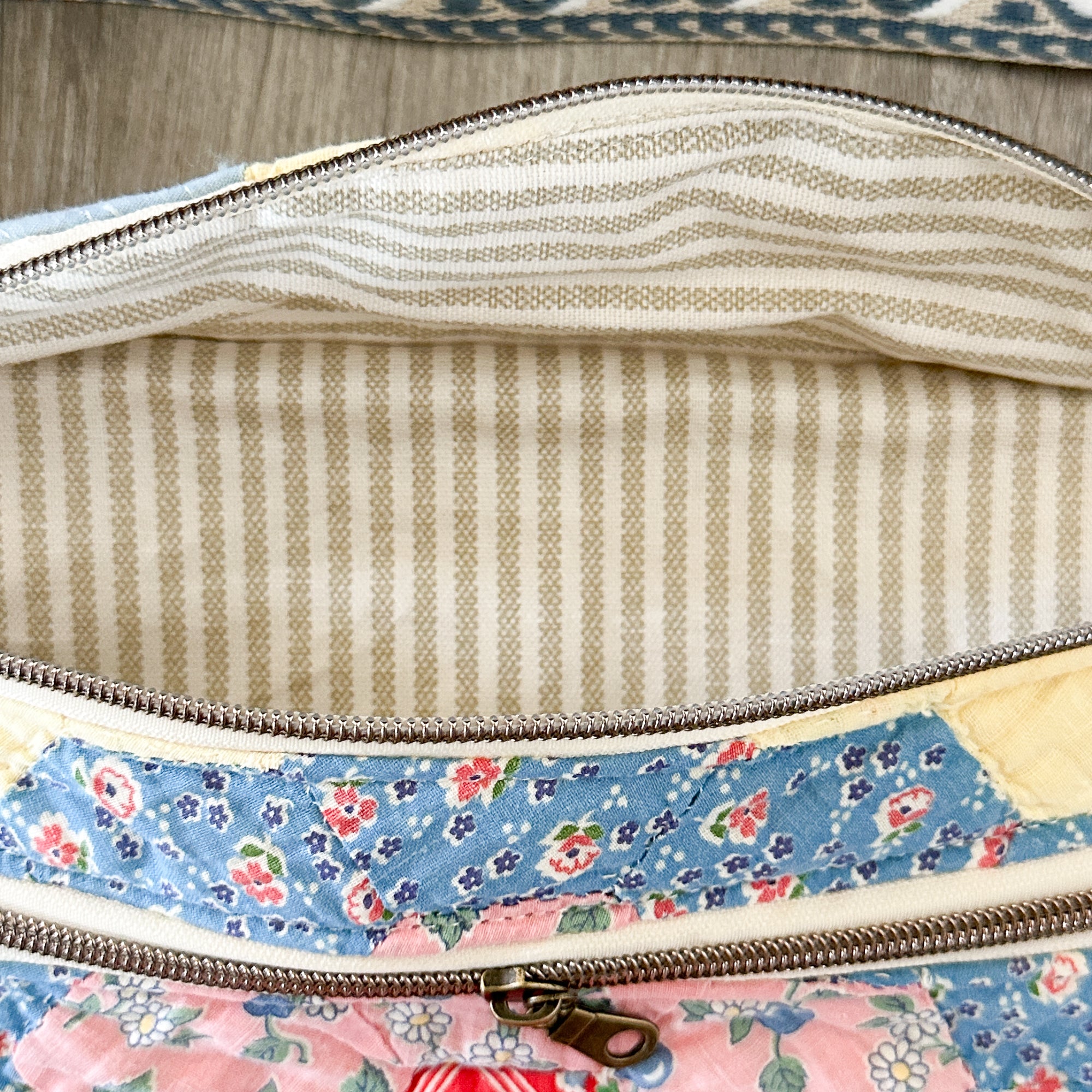 Large Fanny Pack Bag Vintage Grandmother's Garden Quilt