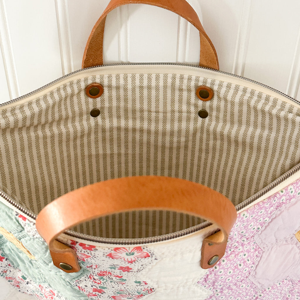 Vintage Grandmothers Garden Quilt Convertible Backpack Tote
