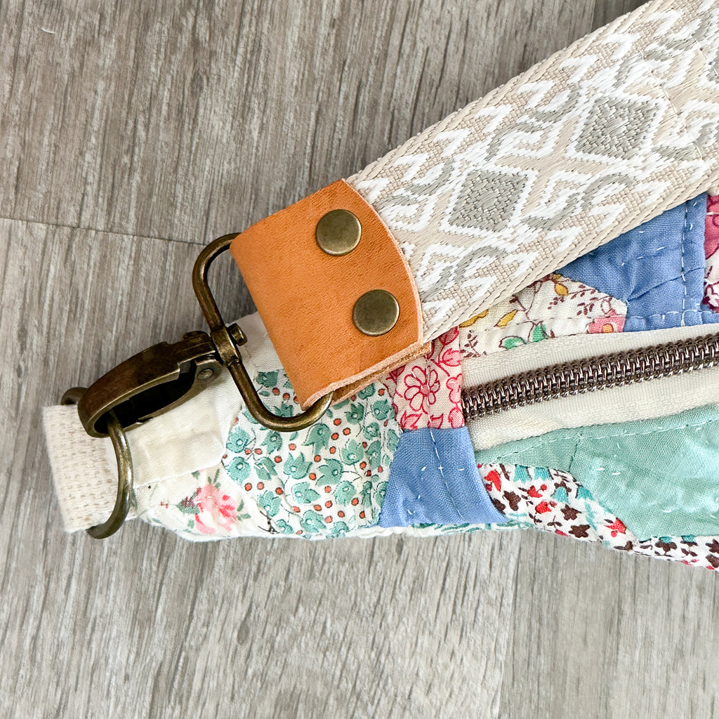 Large Fanny Pack Bag Vintage Grandmother's Garden Quilt