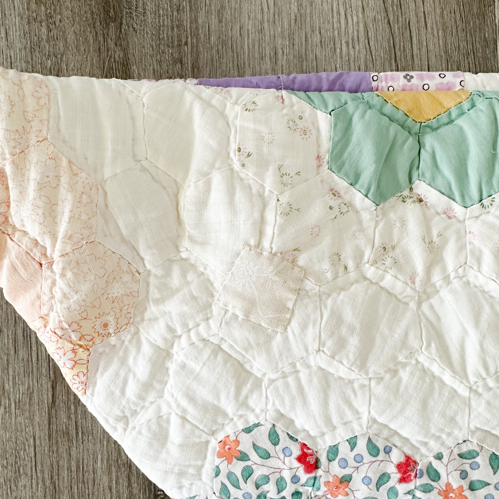 Large Fanny Pack Bag Vintage Grandmother's Garden Quilt