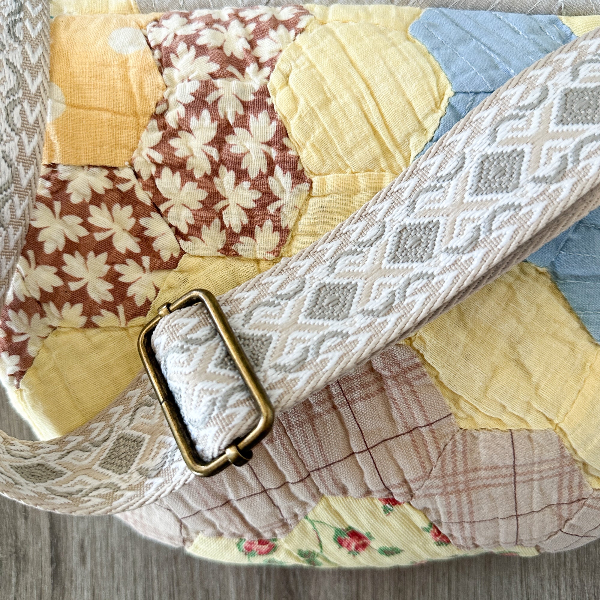 Large Fanny Pack Bag Vintage Grandmother's Garden Quilt