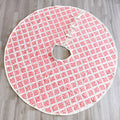 Large Vintage Cathedral Window Quilt Tree Skirt
