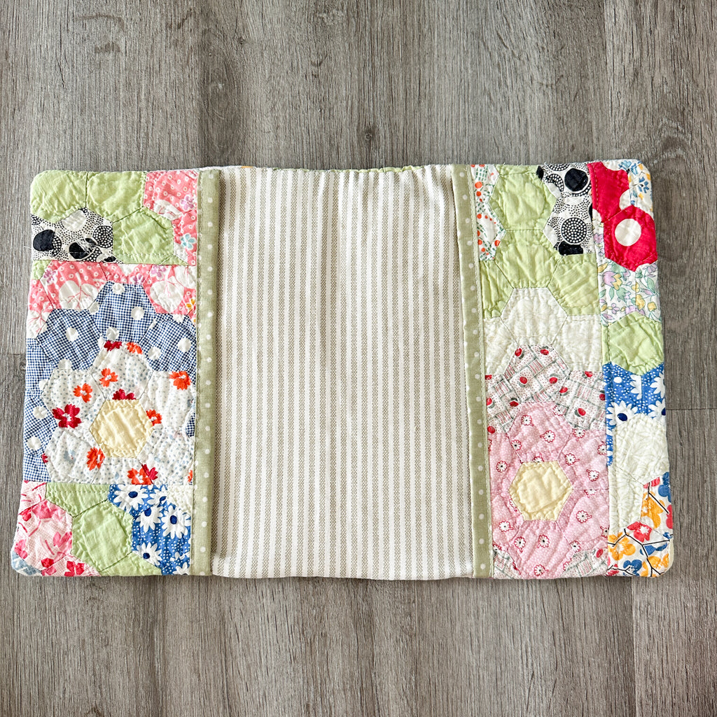 Large Vintage Grandmother's Garden Quilt Bible Cover