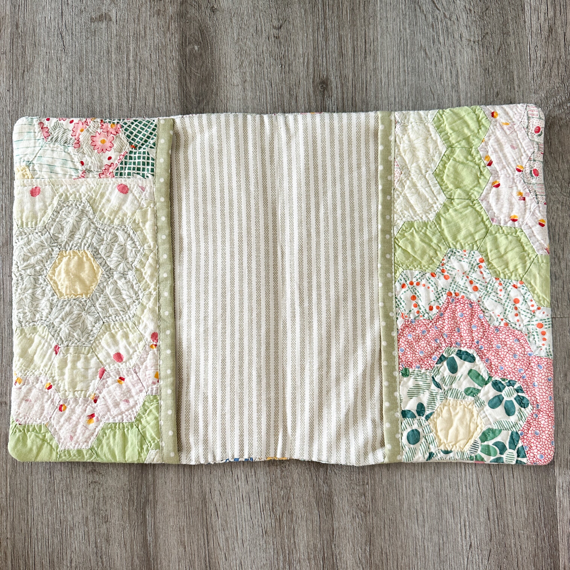 Large Vintage Grandmother's Garden Quilt Bible Cover