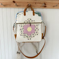 Backpack Vintage Grandmothers Garden Quilt Backpack Convertible Crossbody Bag