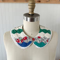 Small Vintage Grandmother's Garden Quilt Detachable Peter Pan Collar