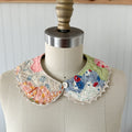 Small Vintage Grandmother's Garden Quilt Detachable Peter Pan Collar