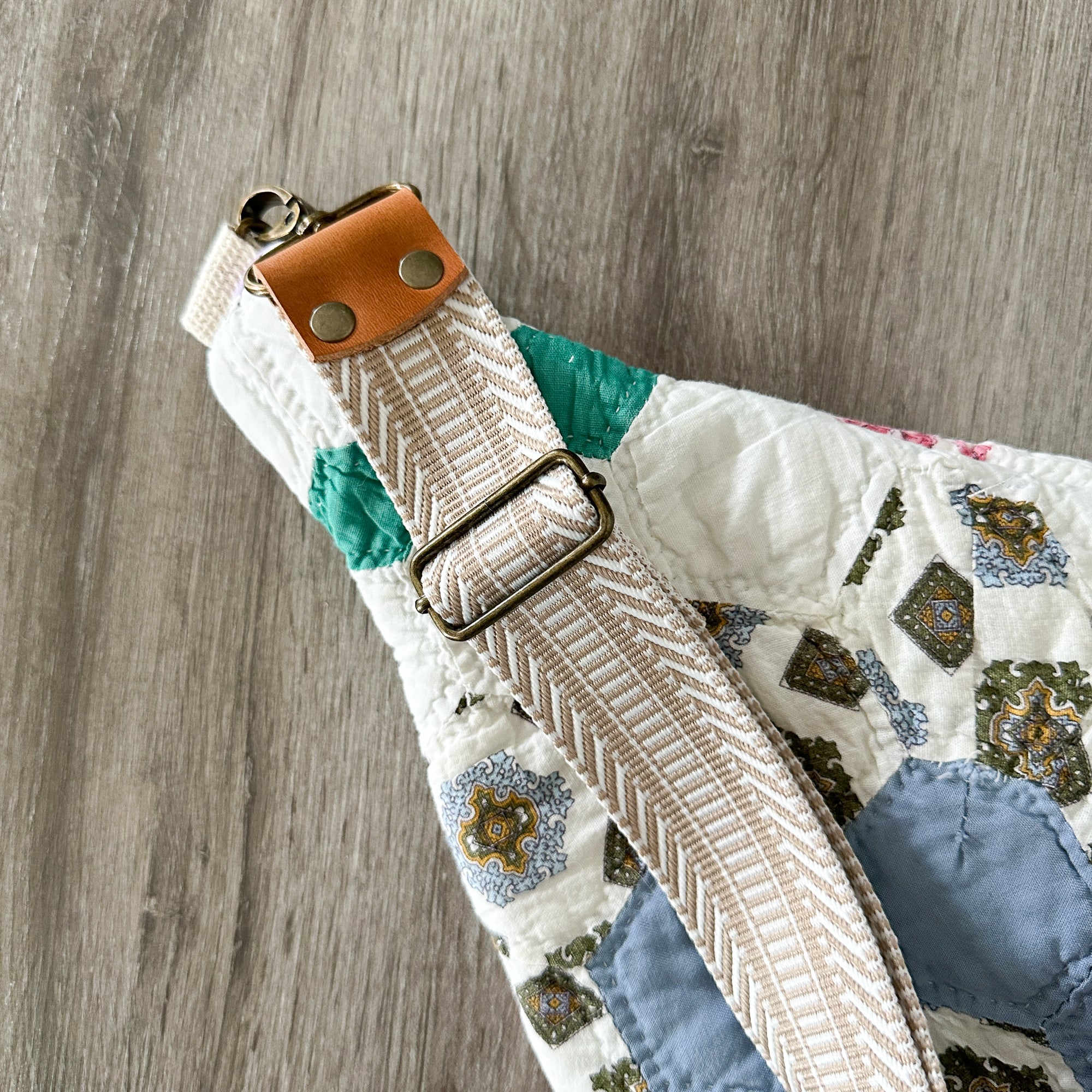 Large Fanny Pack Bag Vintage Grandmother's Garden Quilt