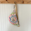 Large Fanny Pack Bag Vintage Grandmother's Garden Quilt