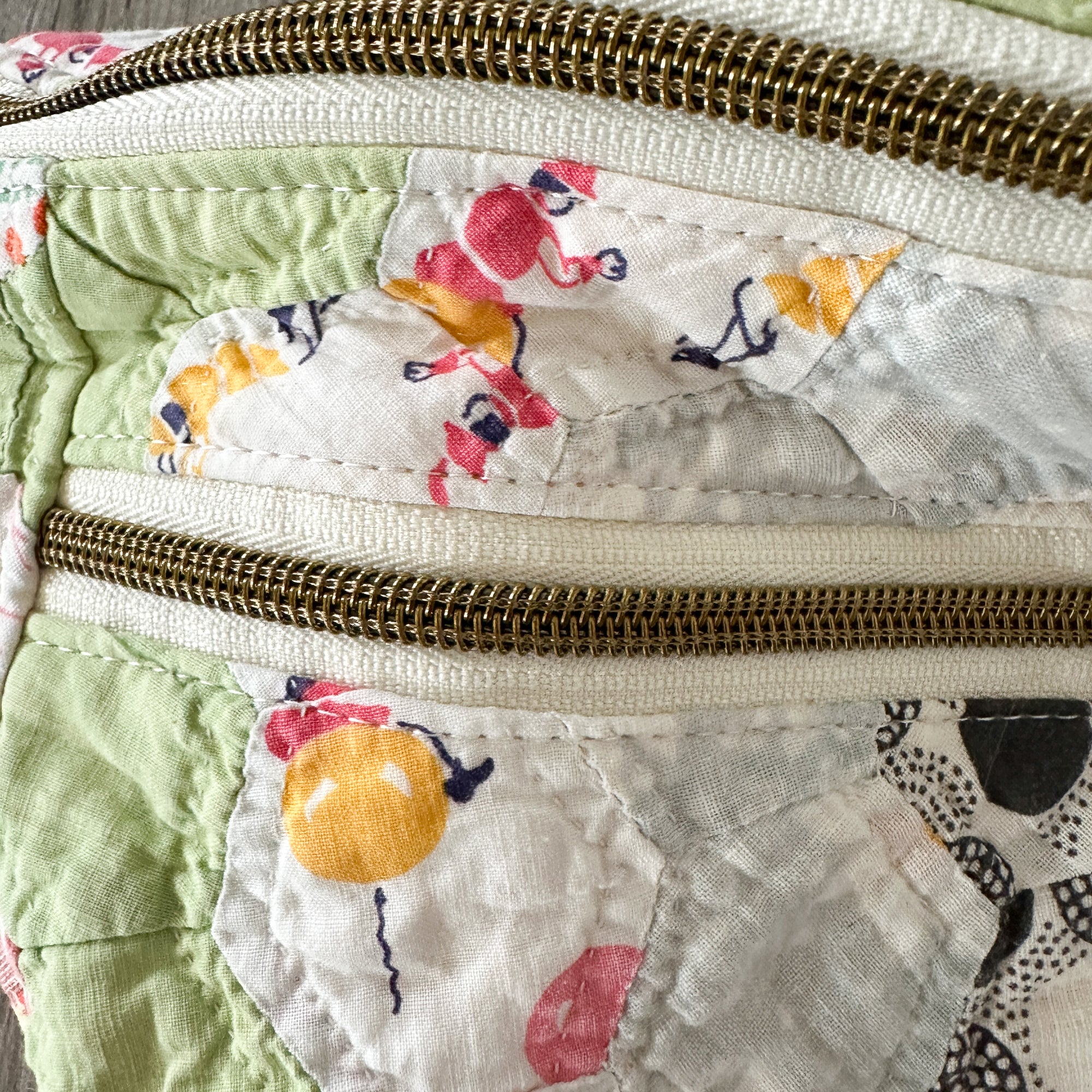 Large Fanny Pack Bag Vintage Grandmother's Garden Quilt