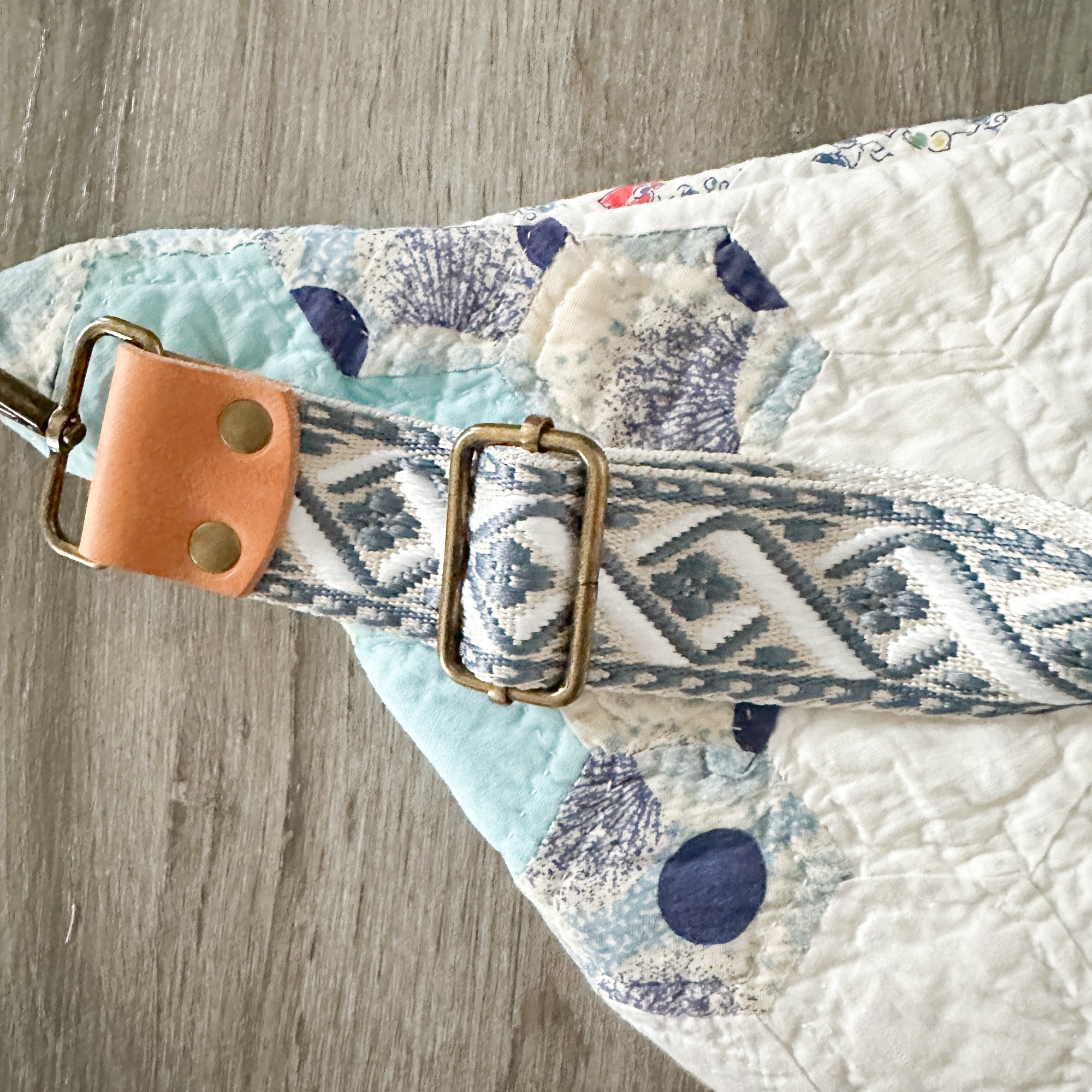 Large Fanny Pack Bag Vintage Grandmother's Garden Quilt