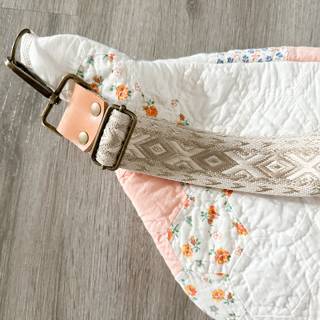 Large Fanny Pack Bag Vintage Grandmother's Garden Quilt