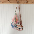 Large Fanny Pack Bag Vintage Pink Wedding Ring Quilt