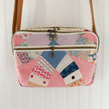 Large Pink Wedding Ring Bible Bag and Tablet Duo, Leather Crossbody Strap