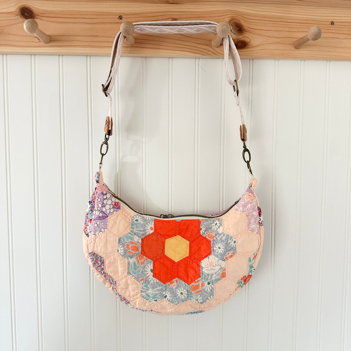 Vintage Grandmothers Garden Quilt Shoulder Bag