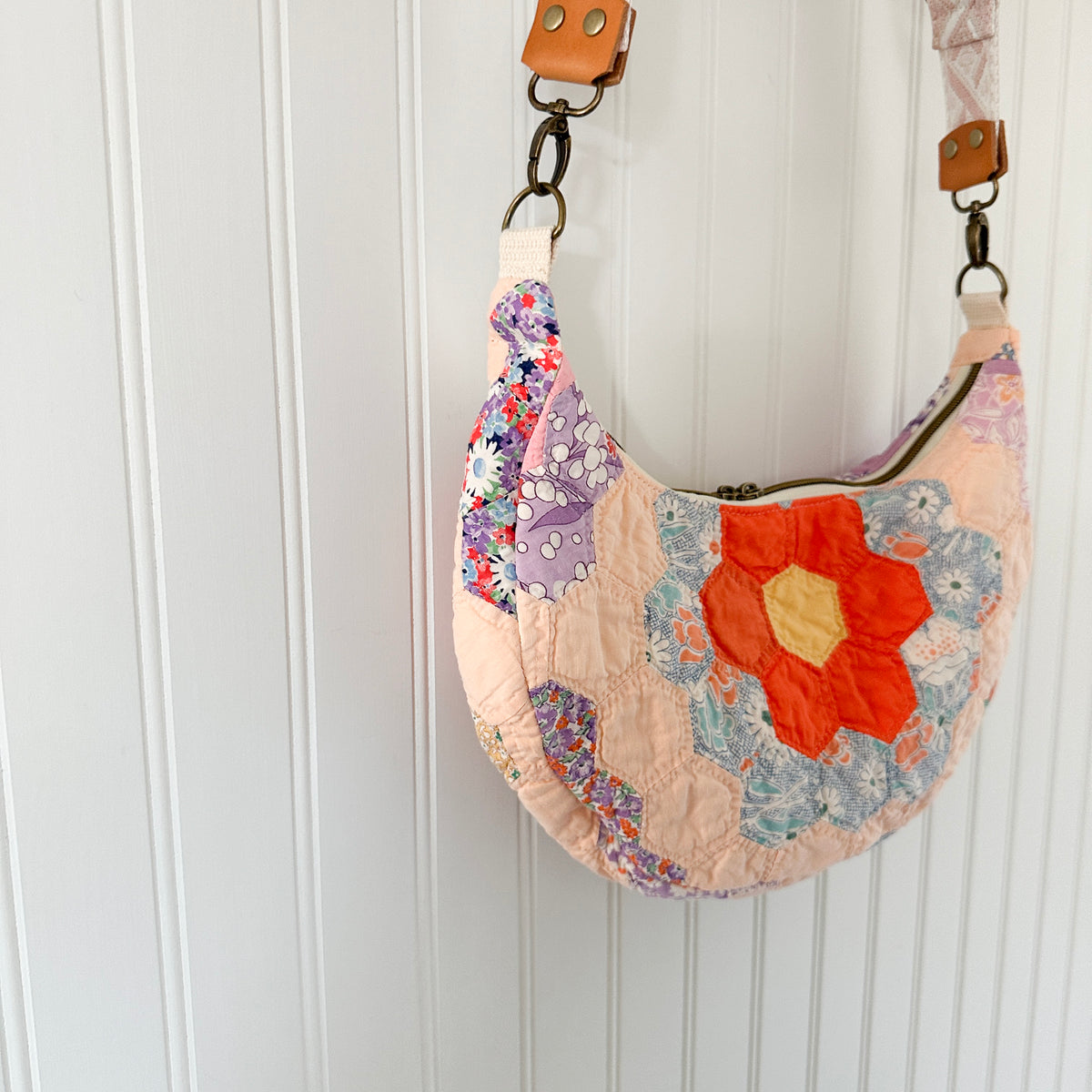 Vintage Grandmothers Garden Quilt Shoulder Bag