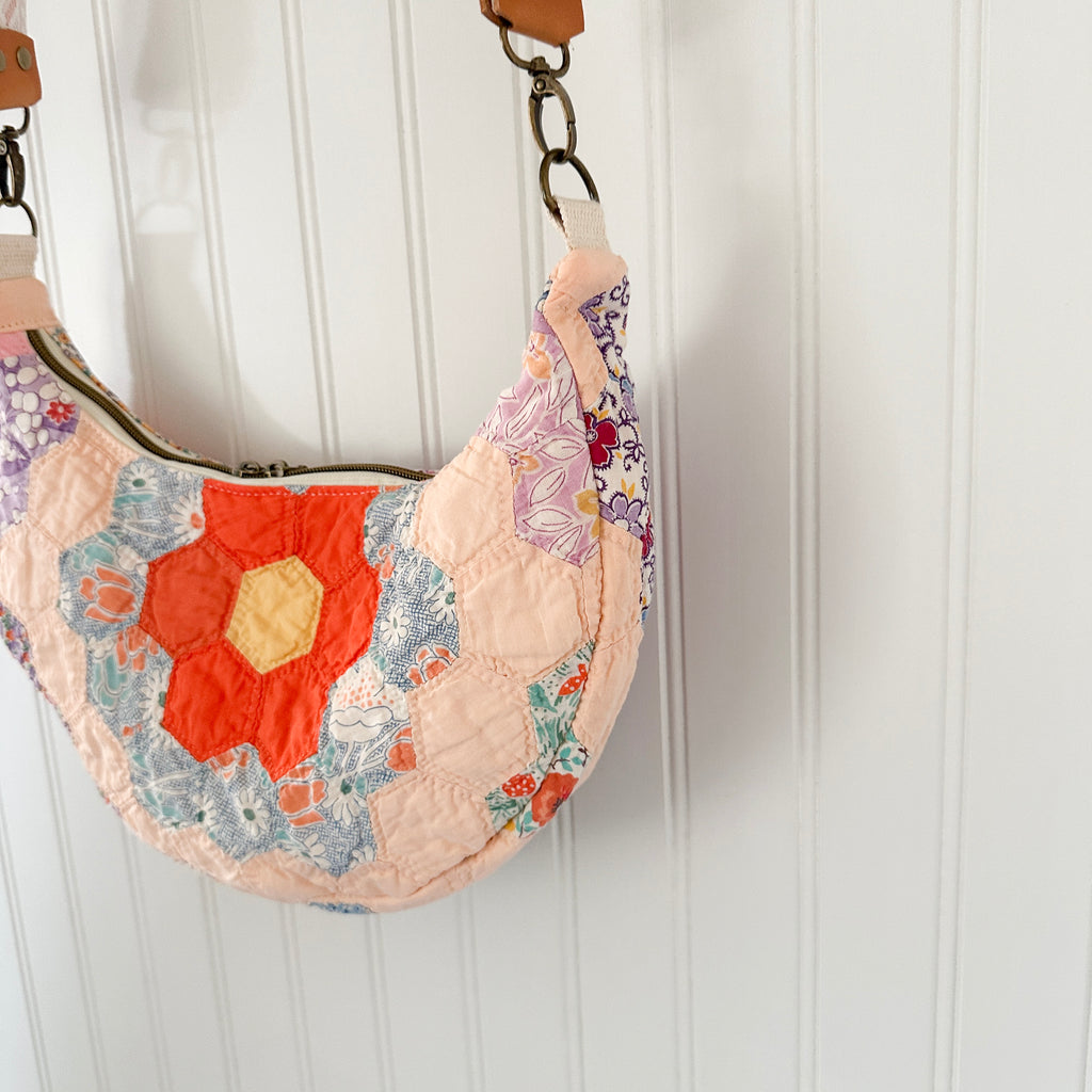 Vintage Grandmothers Garden Quilt Shoulder Bag