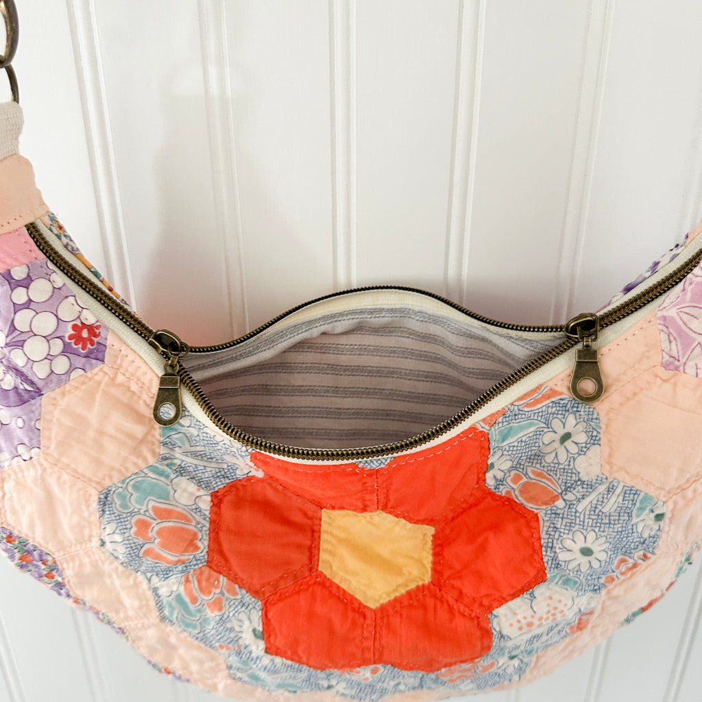Vintage Grandmothers Garden Quilt Shoulder Bag