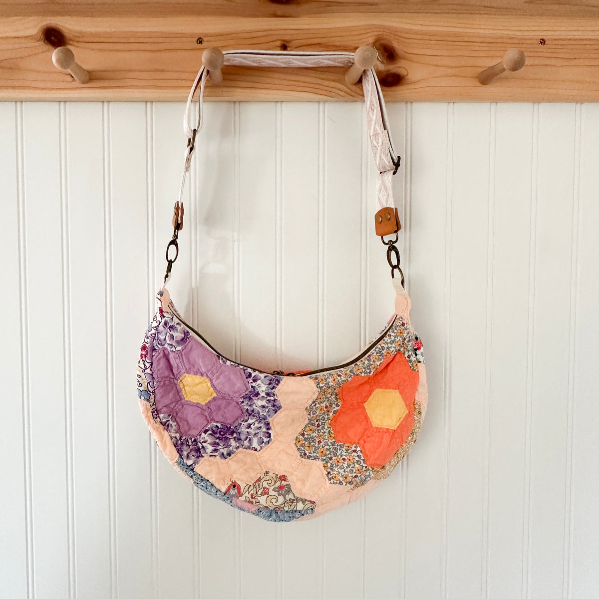 Vintage Grandmothers Garden Quilt Shoulder Bag