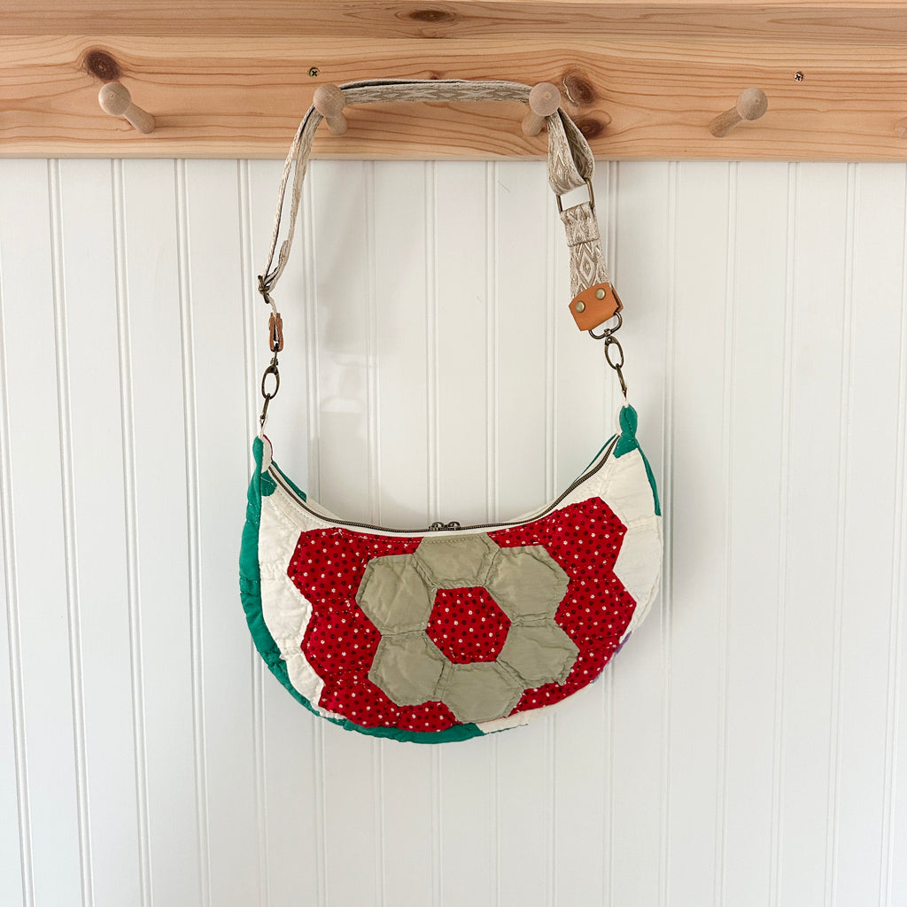 Vintage Grandmothers Garden Quilt Shoulder Bag