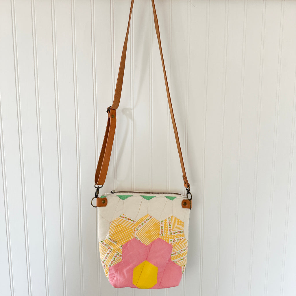 Vintage Grandmothers Garden Quilt Purse