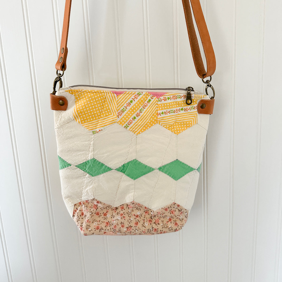 Vintage Grandmothers Garden Quilt Purse