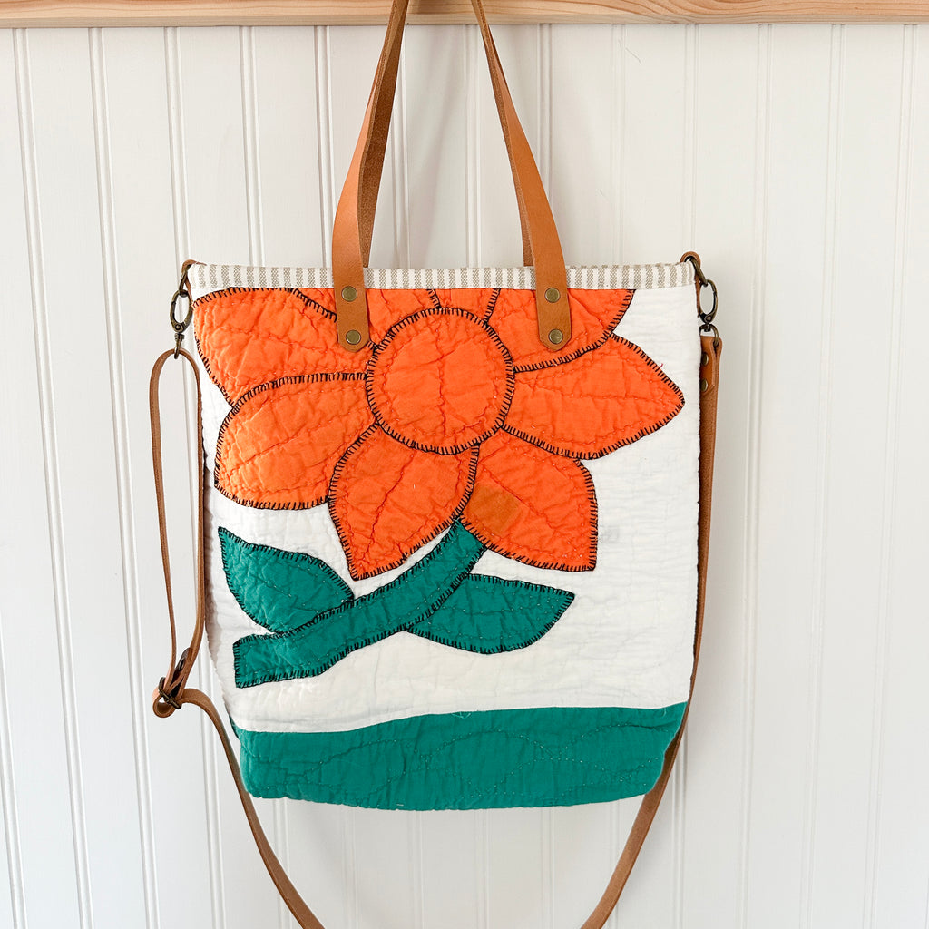 Vintage Grandmothers Garden Quilt Bible Tote Bag