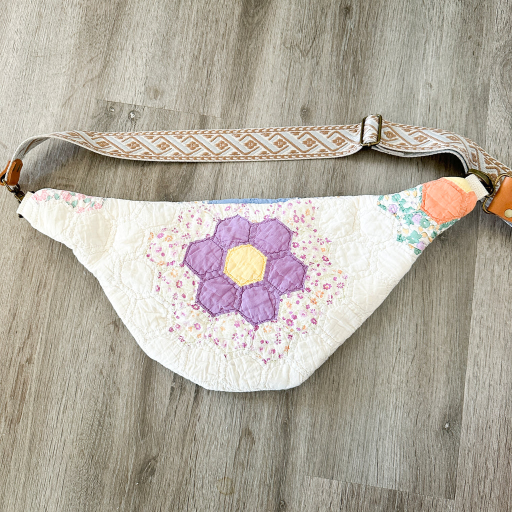 Vintage Grandmothers Garden Quilt Fanny Pack
