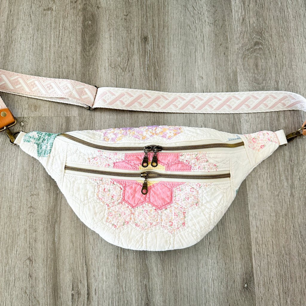 Vintage Grandmothers Garden Quilt Fanny Pack