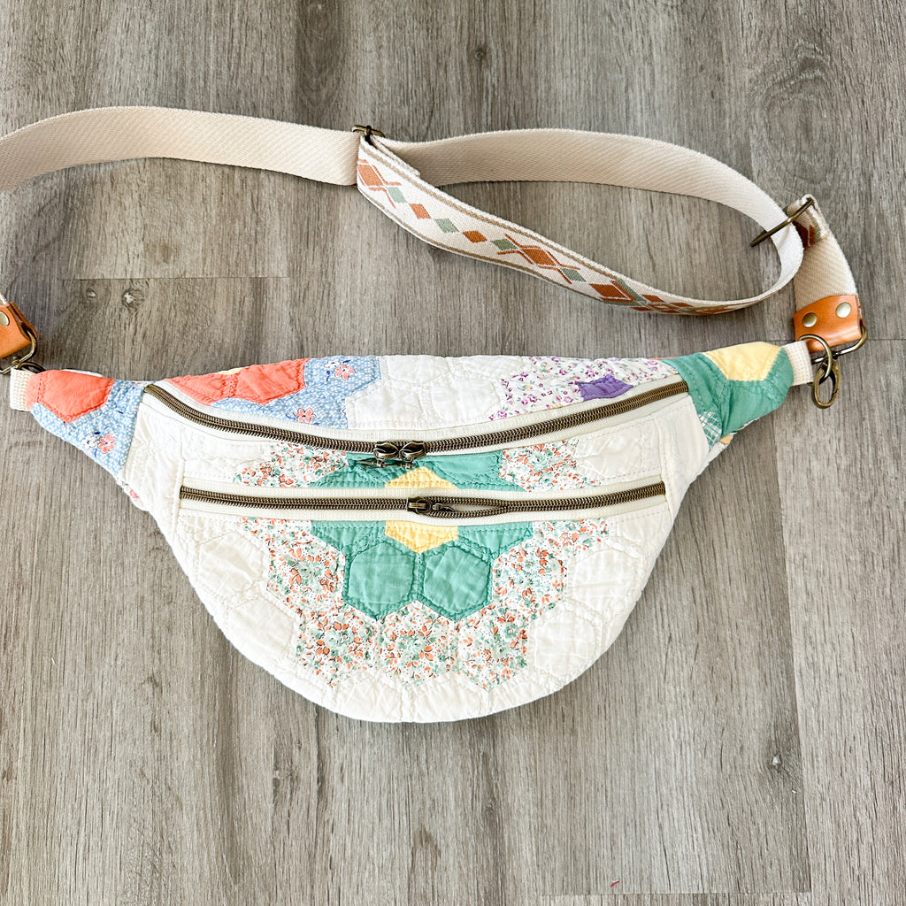 Vintage Grandmothers Garden Quilt Fanny Pack