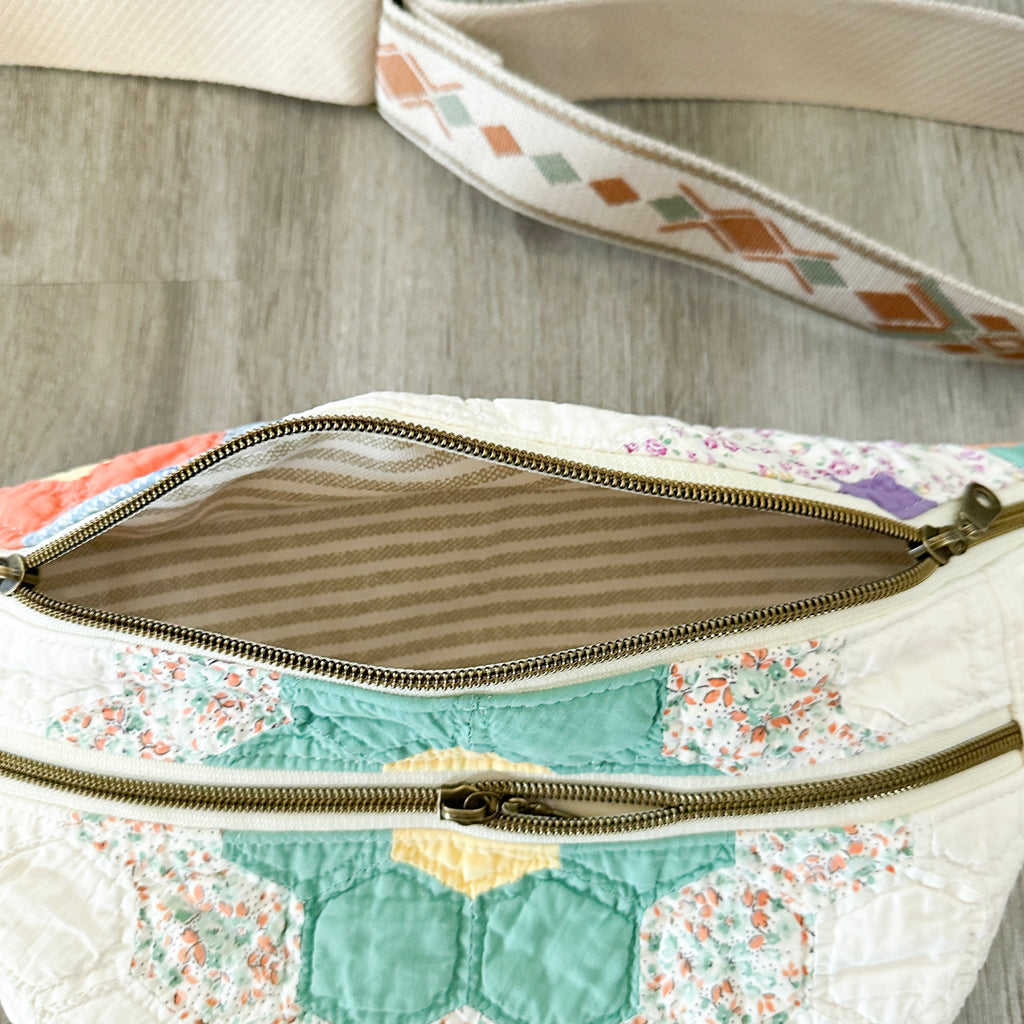 Vintage Grandmothers Garden Quilt Fanny Pack