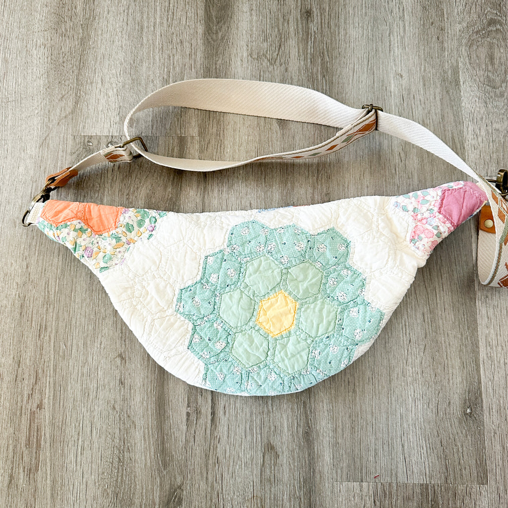Vintage Grandmothers Garden Quilt Fanny Pack