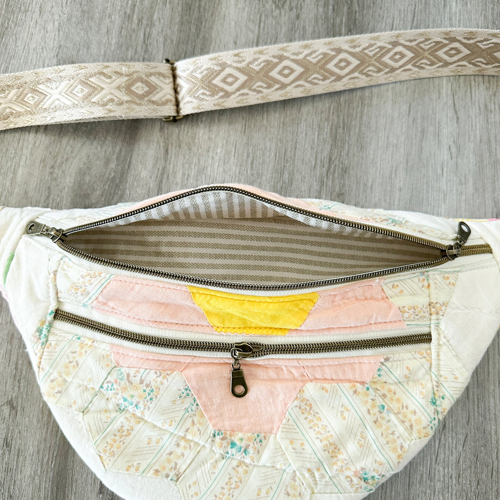 Vintage Grandmothers Garden Quilt Fanny Pack