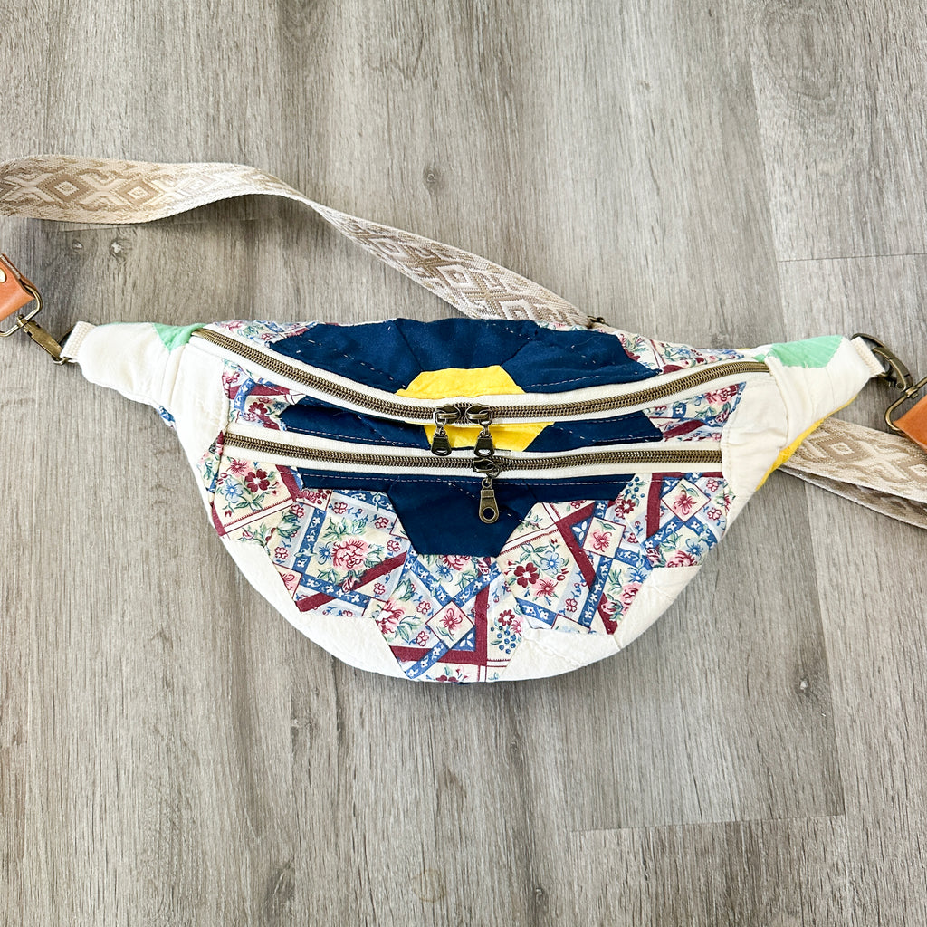 Vintage Grandmothers Garden Quilt Fanny Pack