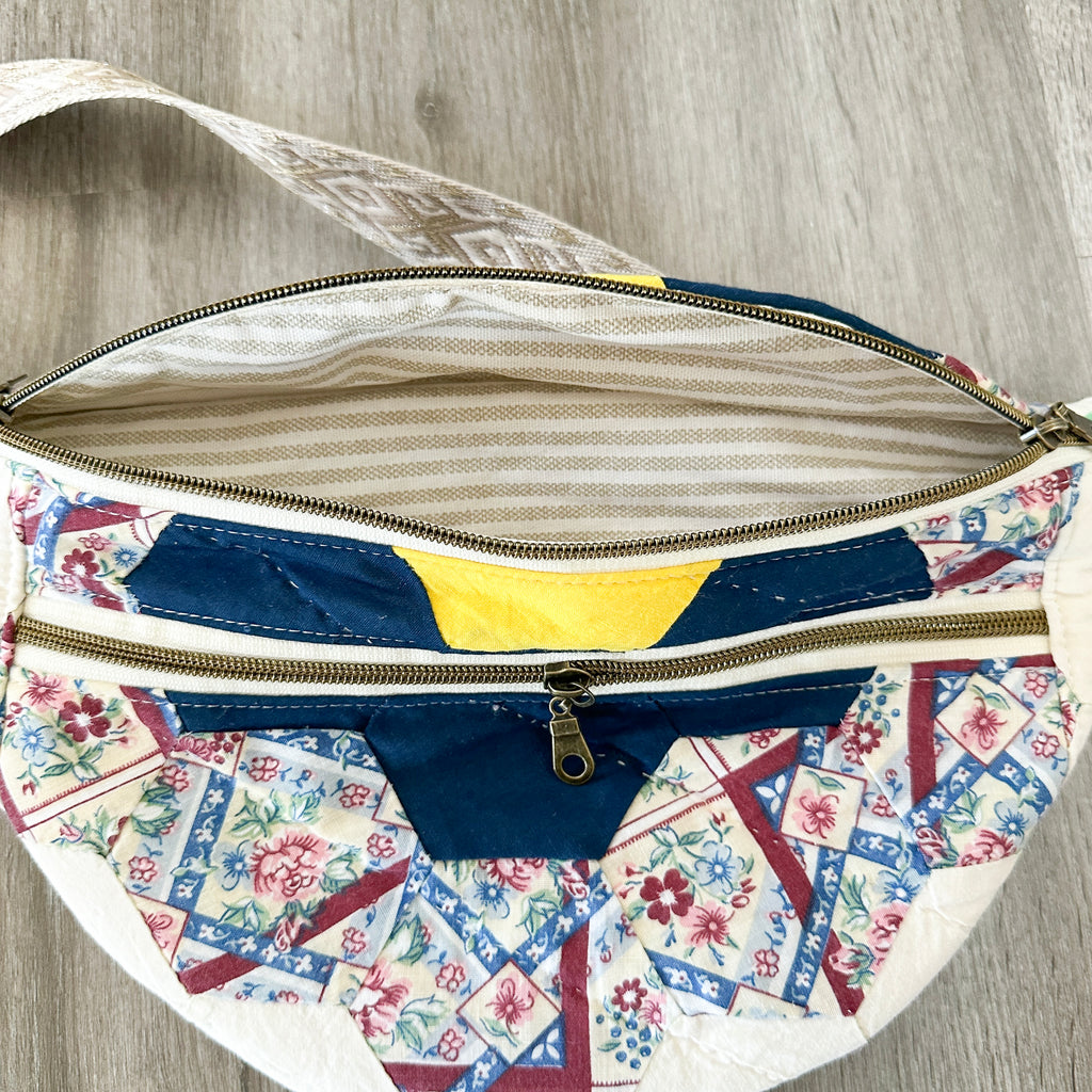 Vintage Grandmothers Garden Quilt Fanny Pack