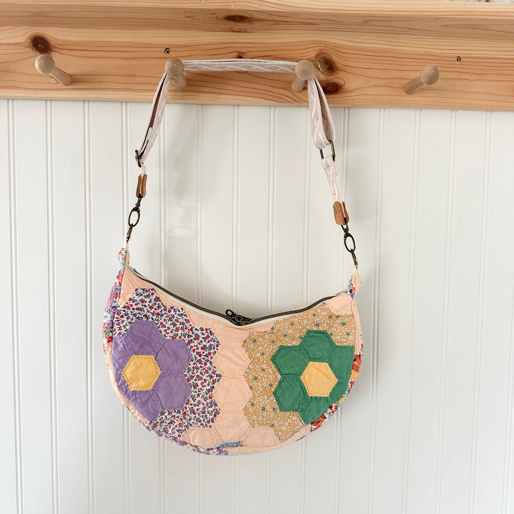 Vintage Grandmothers Garden Quilt Shoulder Bag