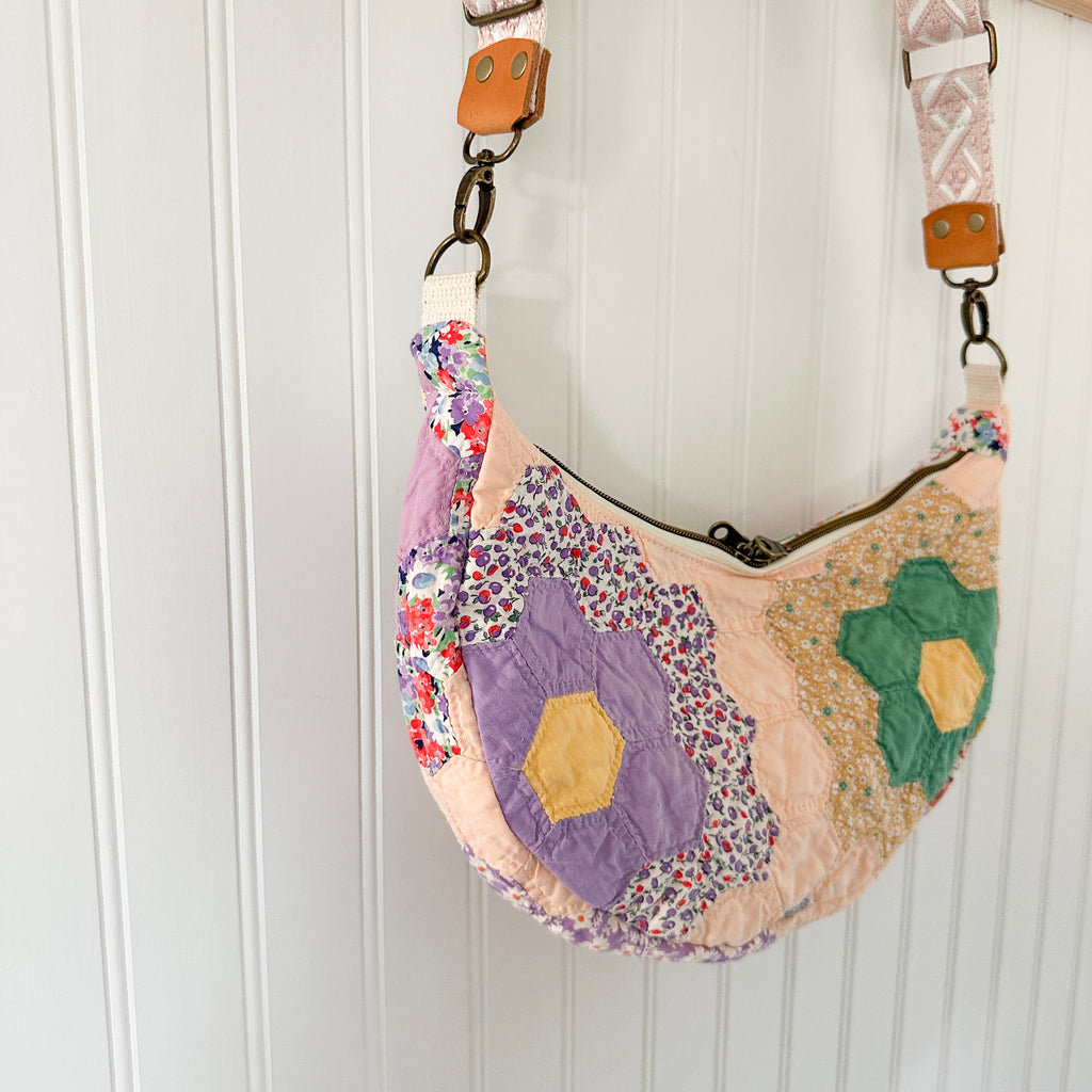 Vintage Grandmothers Garden Quilt Shoulder Bag
