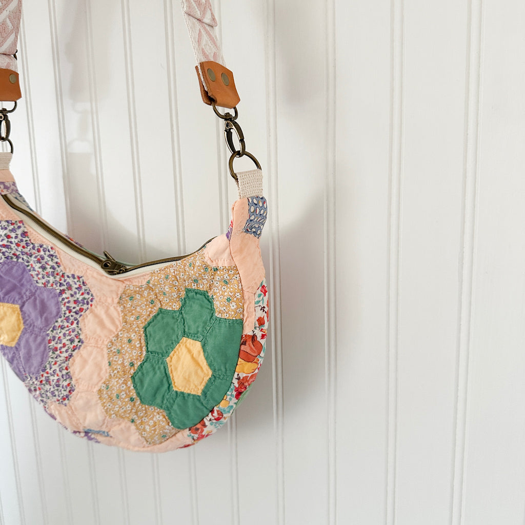 Vintage Grandmothers Garden Quilt Shoulder Bag