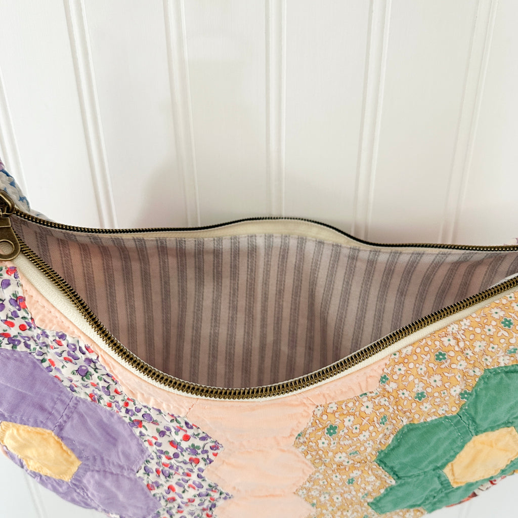 Vintage Grandmothers Garden Quilt Shoulder Bag