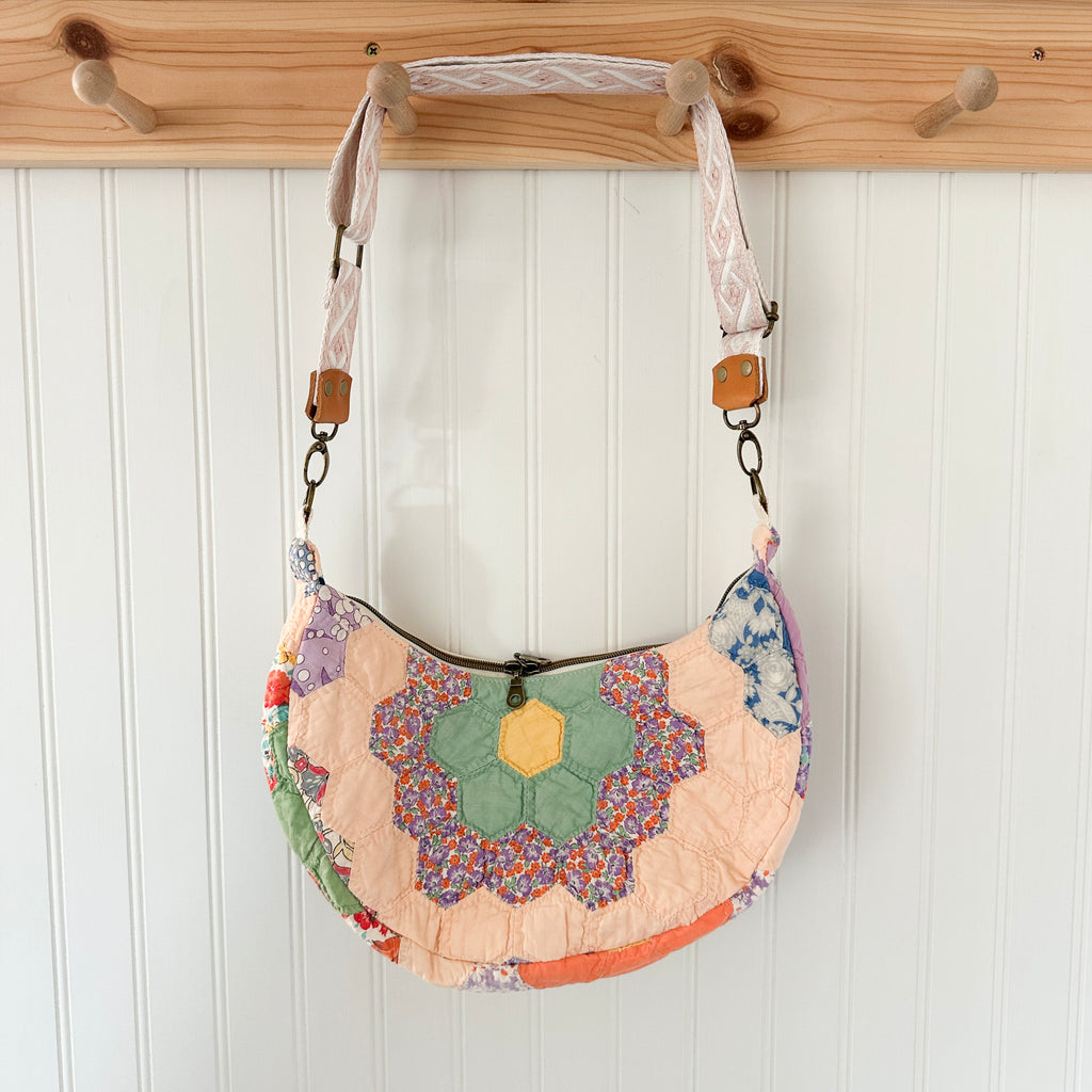 Vintage Grandmothers Garden Quilt Shoulder Bag