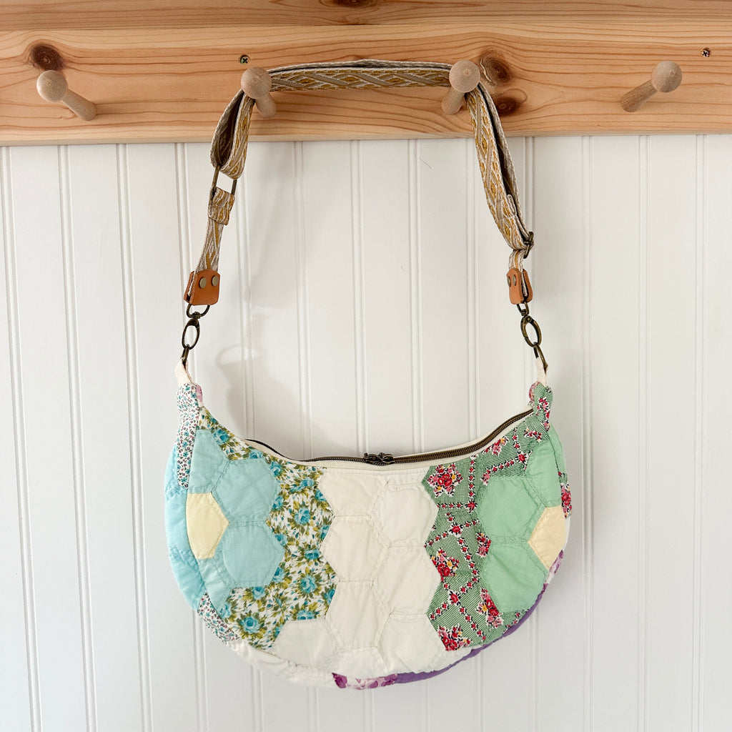 Vintage Grandmothers Garden Quilt Shoulder Bag