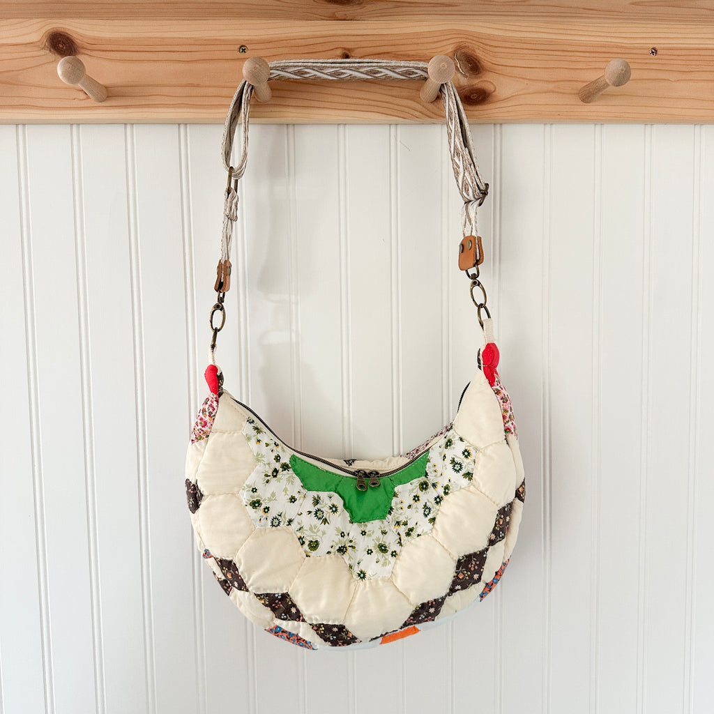 Vintage Grandmothers Garden Quilt Shoulder Bag