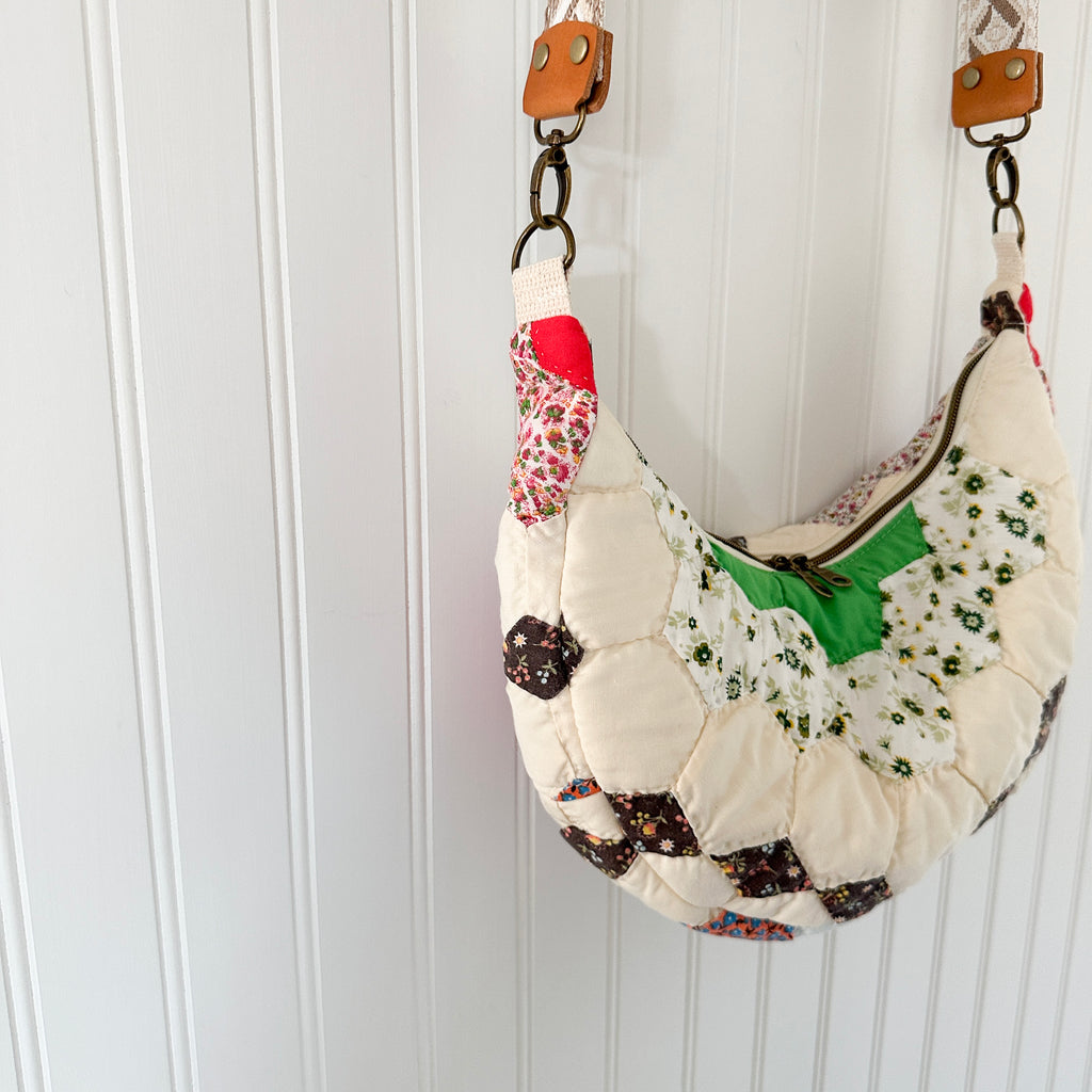 Vintage Grandmothers Garden Quilt Shoulder Bag