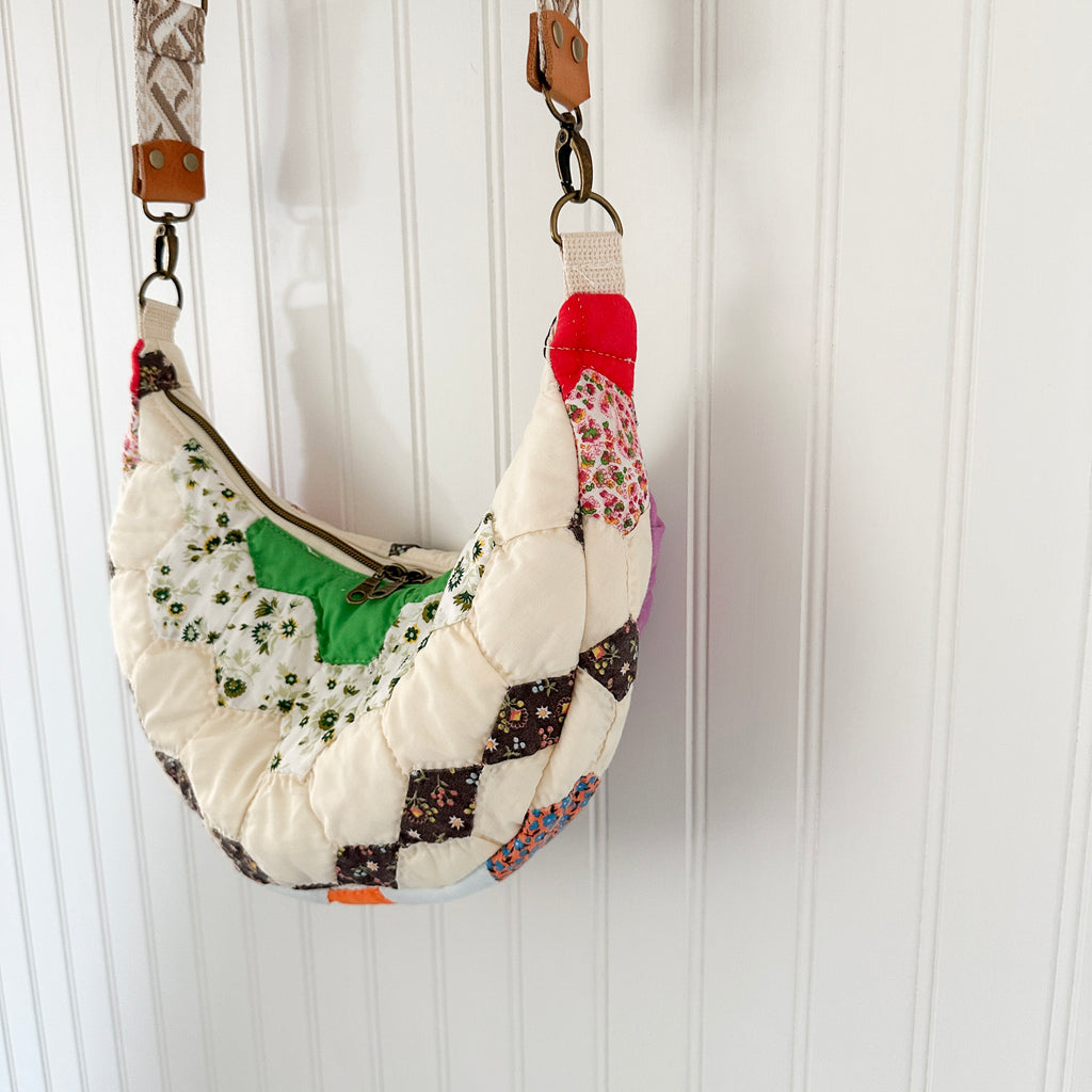 Vintage Grandmothers Garden Quilt Shoulder Bag