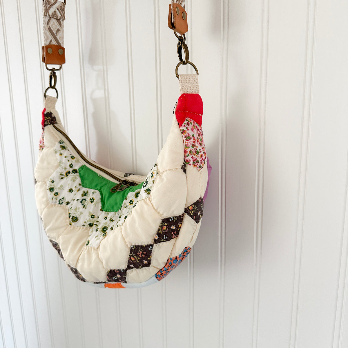Vintage Grandmothers Garden Quilt Shoulder Bag