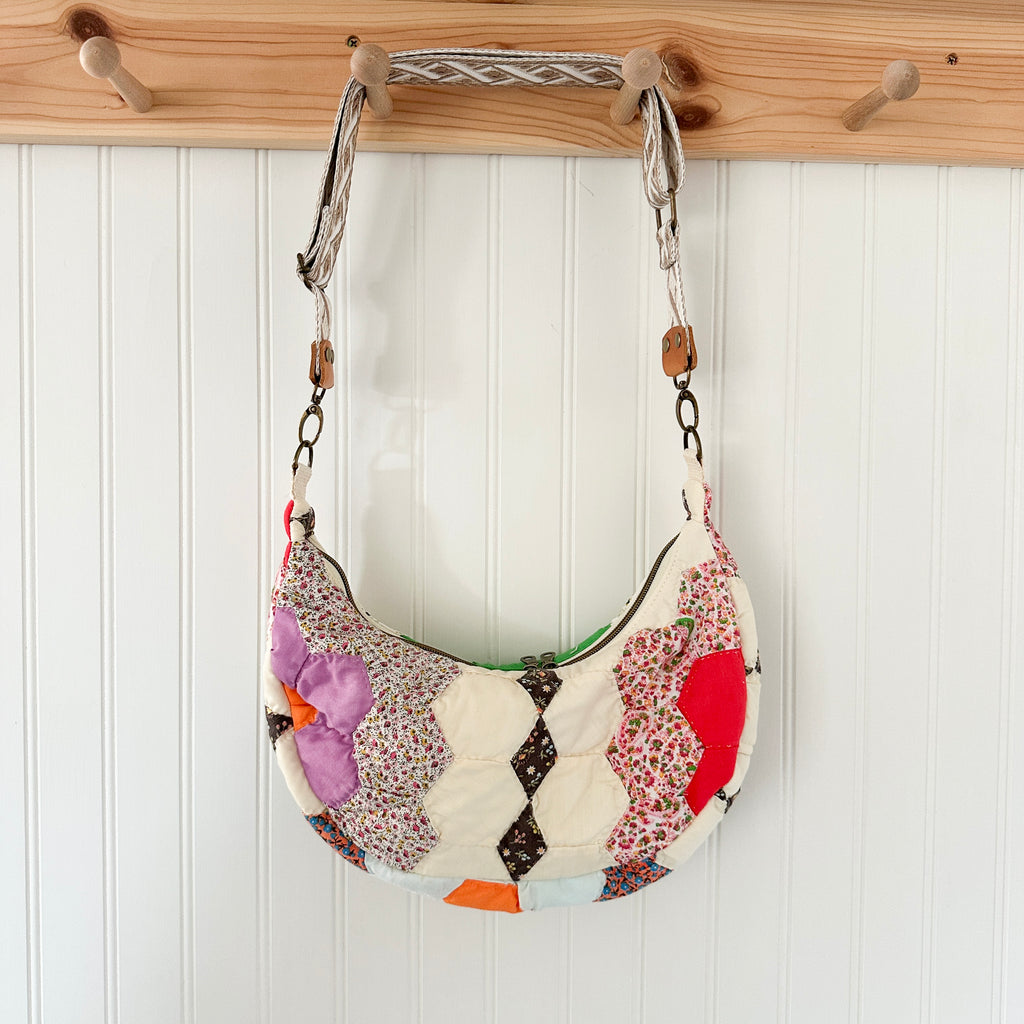 Vintage Grandmothers Garden Quilt Shoulder Bag